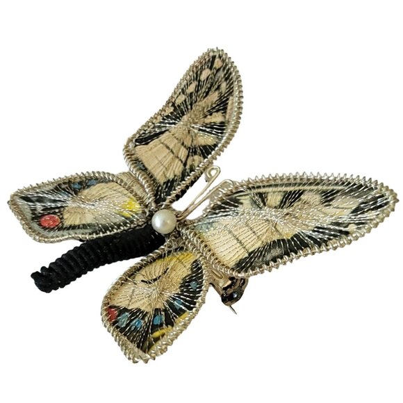 Princess Handmade West Germany Spun Style Butterfly Pin L40 - Picture 4 of 10